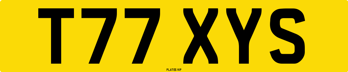 T77 XYS Number Plate