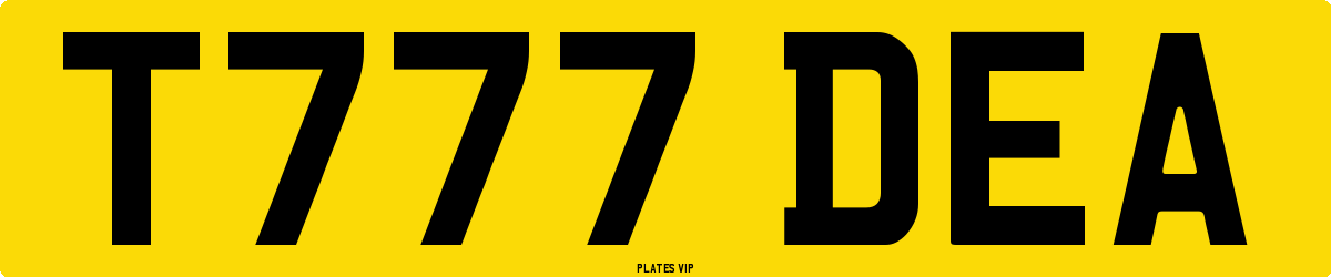 T777 DEA Number Plate