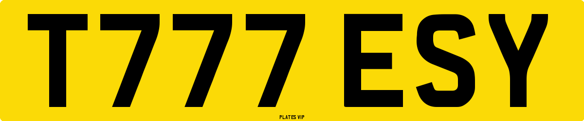 T777 ESY Number Plate