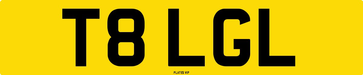 T8 LGL Number Plate