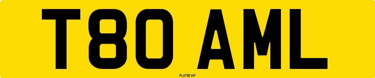 T80 AML Number Plate