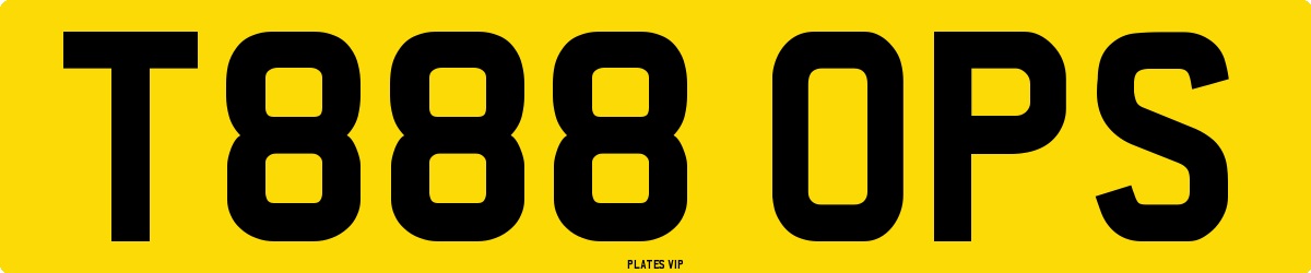 T888 OPS Number Plate