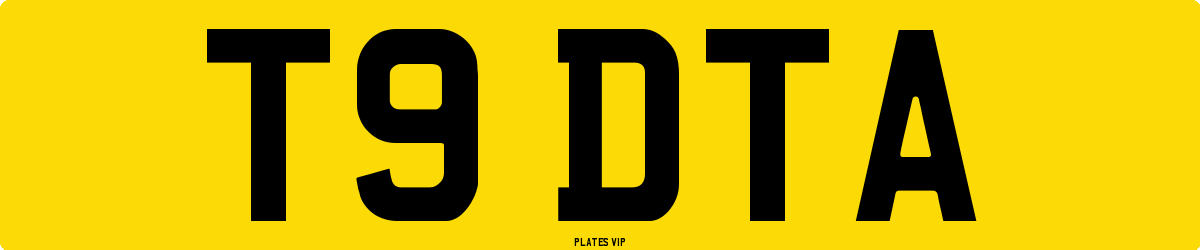 T9 DTA Number Plate