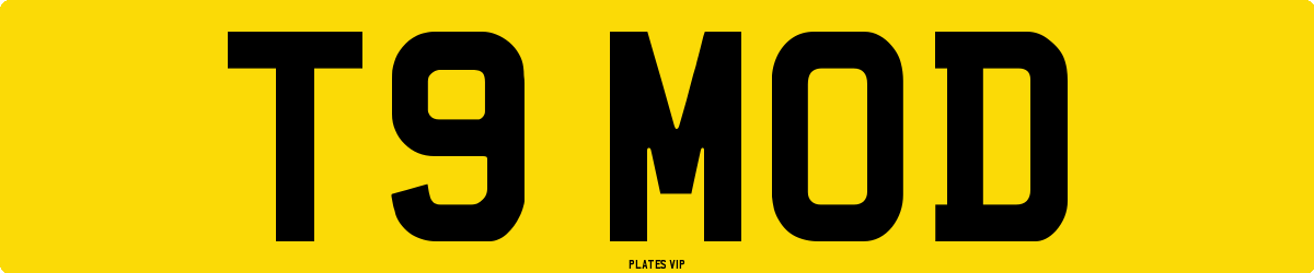 T9 MOD Number Plate