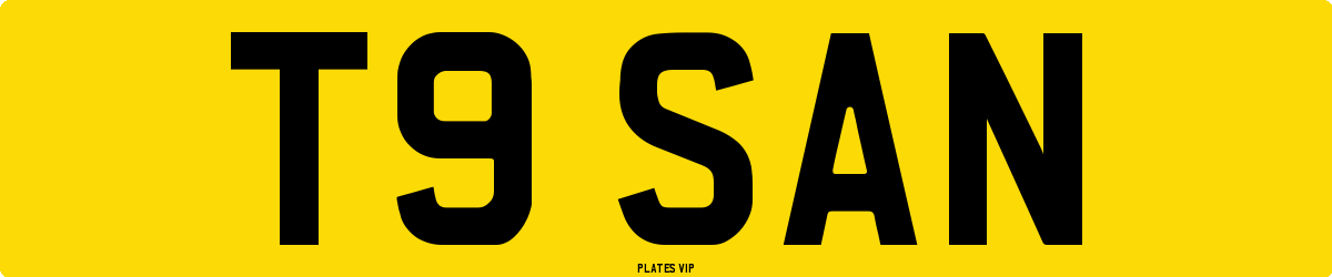T9 SAN Number Plate