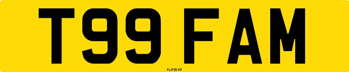 T99 FAM Number Plate
