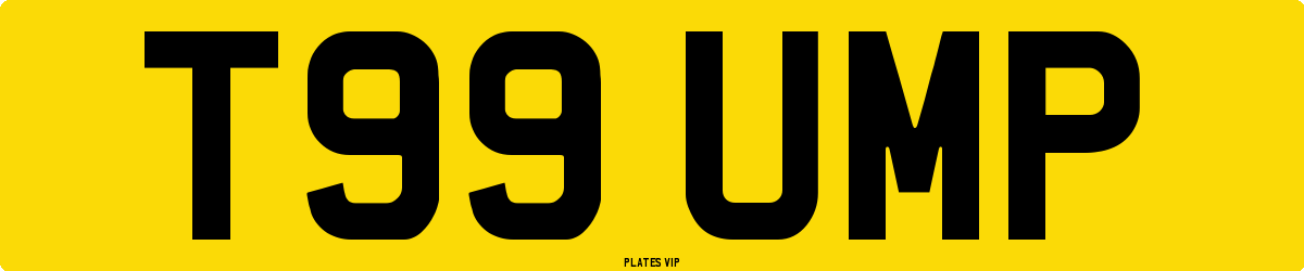 T99 UMP Number Plate