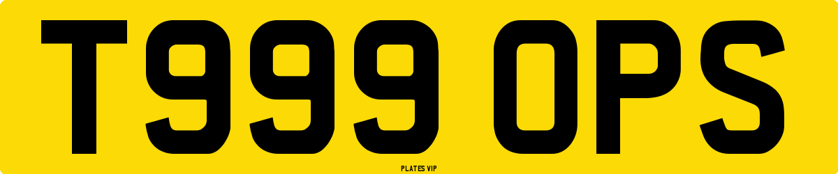 T999 OPS Number Plate