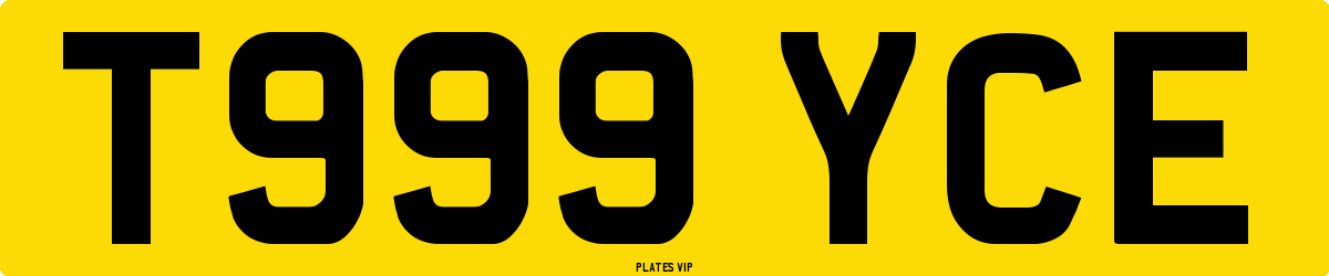 T999 YCE Number Plate