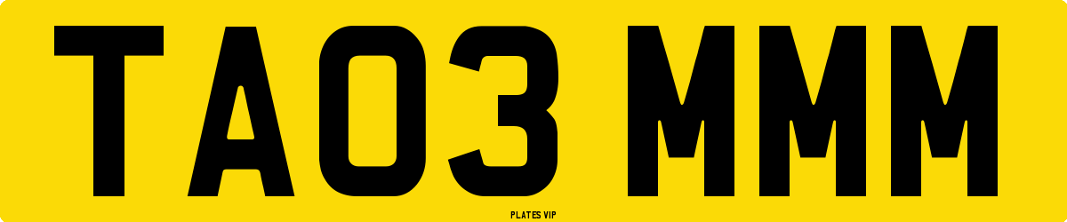 TA03 MMM Number Plate