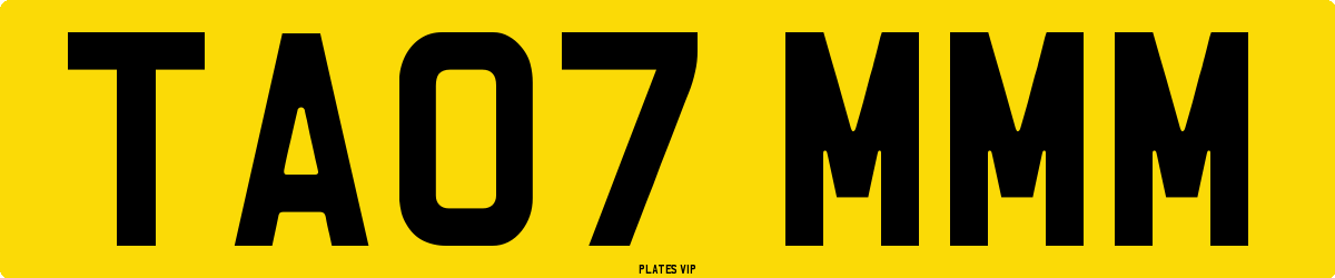 TA07 MMM Number Plate