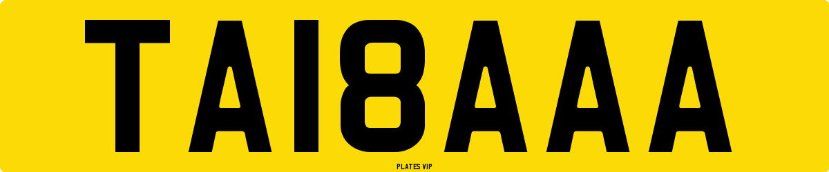 TA18AAA Number Plate