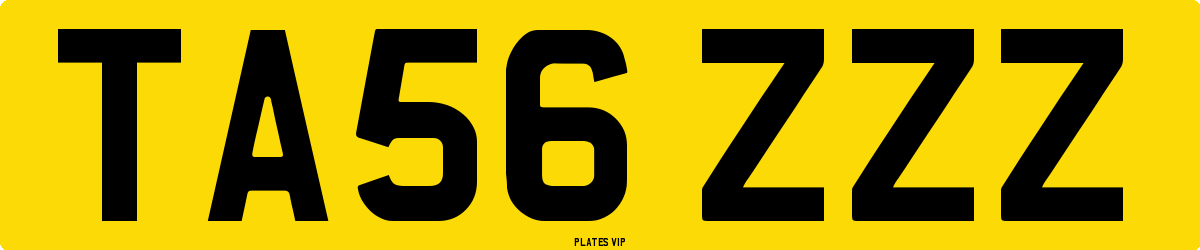 TA56 ZZZ Number Plate