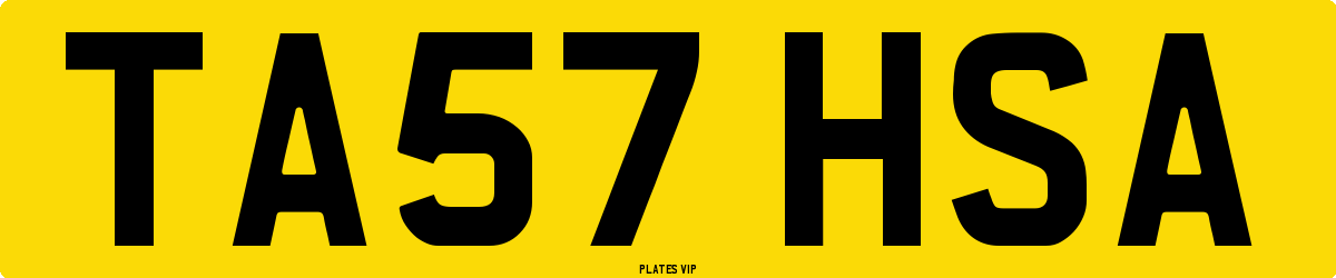 TA57 HSA Number Plate