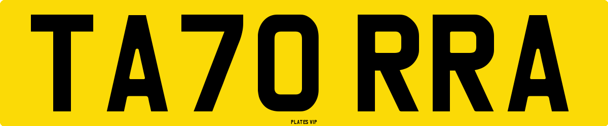 TA70 RRA Number Plate