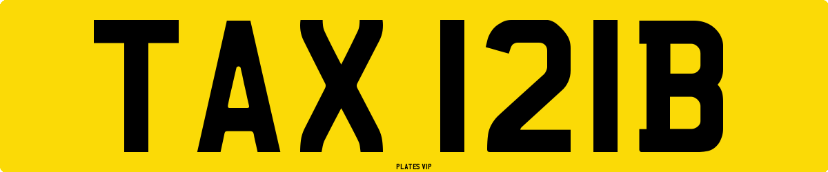 TAX 121B Number Plate