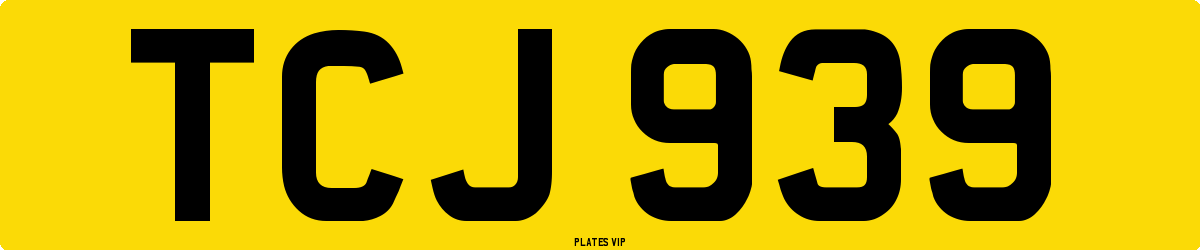 TCJ 939 Number Plate
