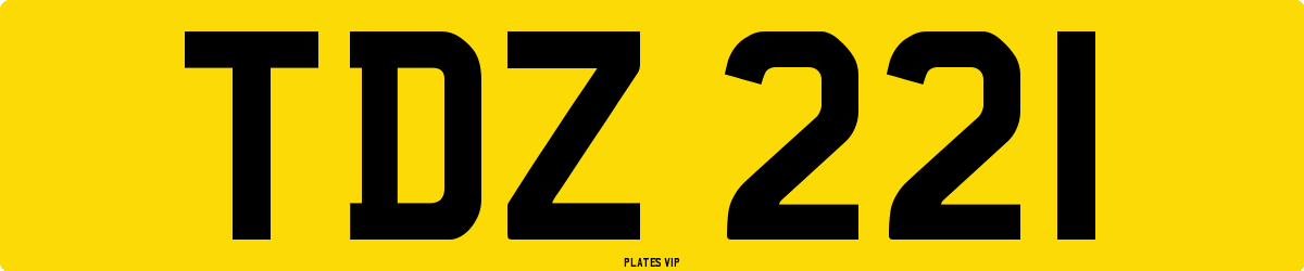TDZ 221 Number Plate