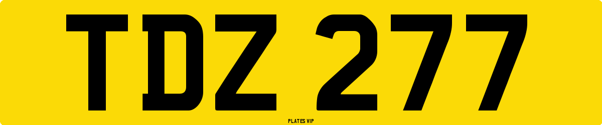 TDZ 277 Number Plate