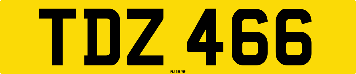 TDZ 466 Number Plate