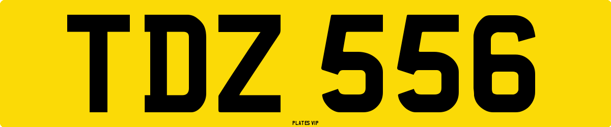 TDZ 556 Number Plate