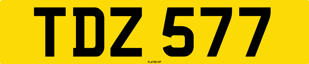 TDZ 577 Number Plate