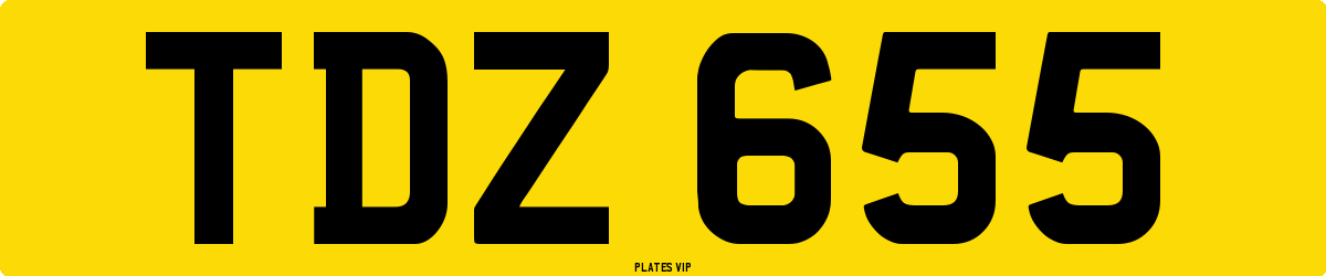 TDZ 655 Number Plate