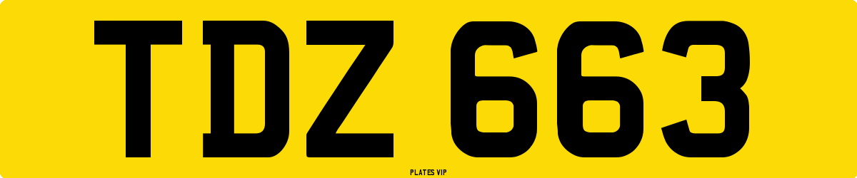 TDZ 663 Number Plate