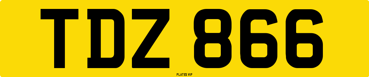 TDZ 866 Number Plate