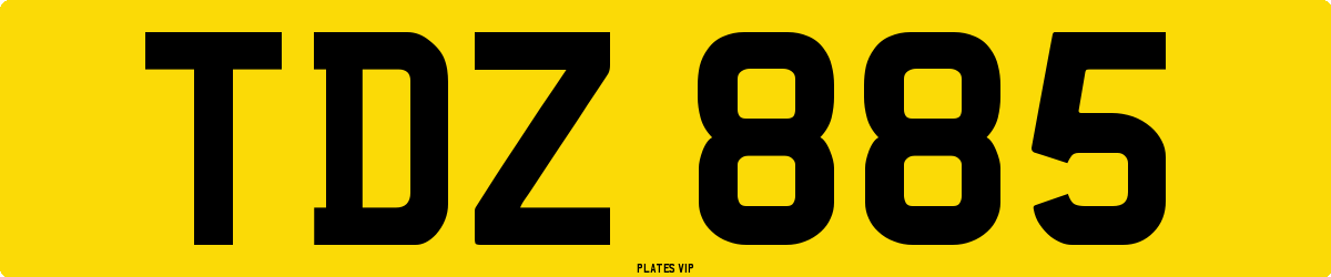 TDZ 885 Number Plate