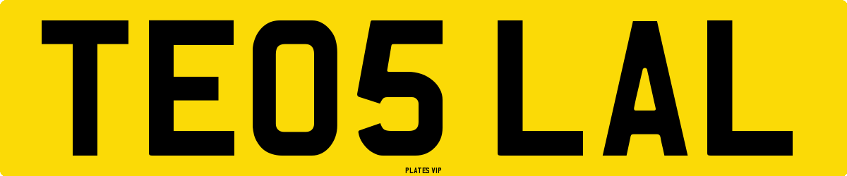 TE05 LAL Number Plate