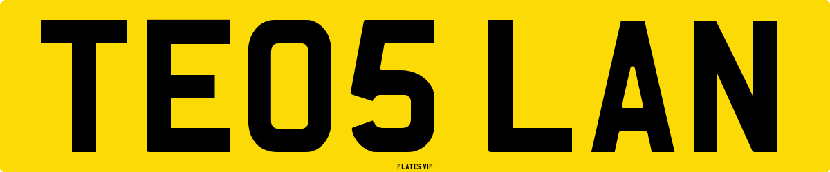 TE05 LAN Number Plate