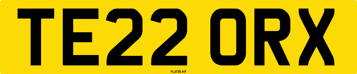 TE22 ORX Number Plate
