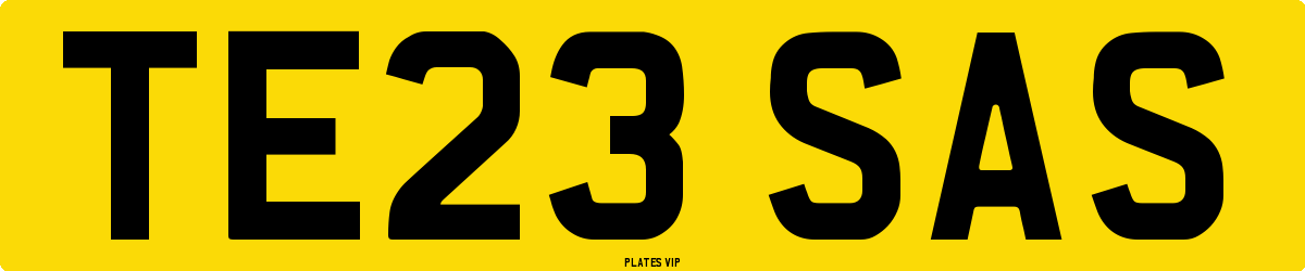 TE23 SAS Number Plate