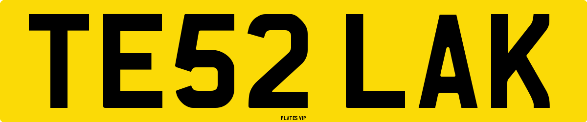 TE52 LAK Number Plate