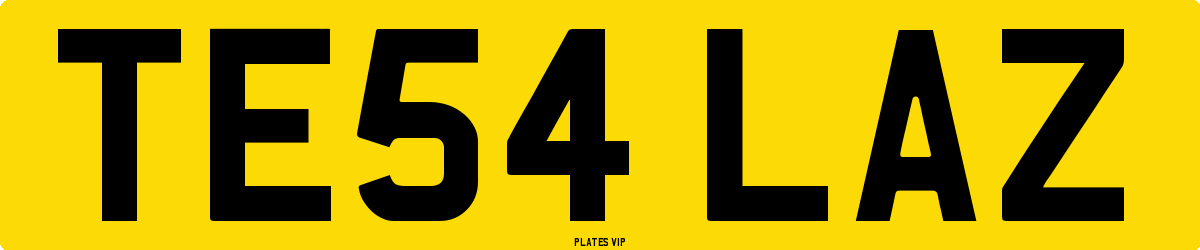 TE54 LAZ Number Plate