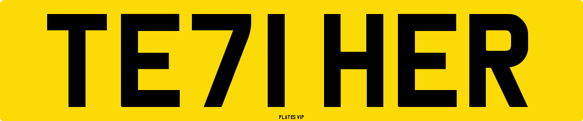 TE71 HER Number Plate