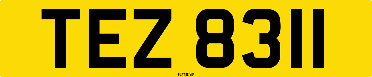 TEZ 8311 Number Plate