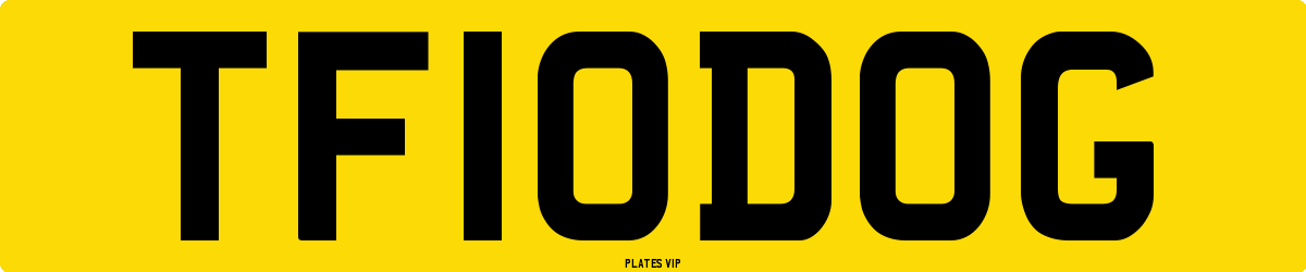 TF 10 DOG Number Plate