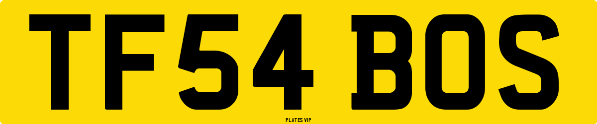 TF54 BOS Number Plate