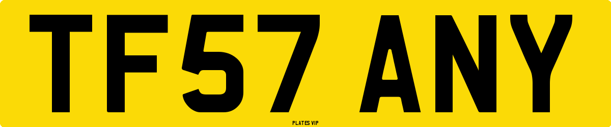 TF57 ANY Number Plate