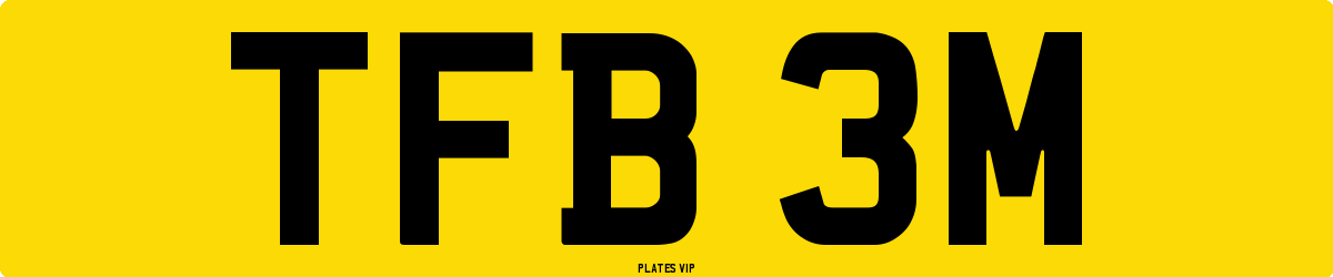 TFB 3M Number Plate