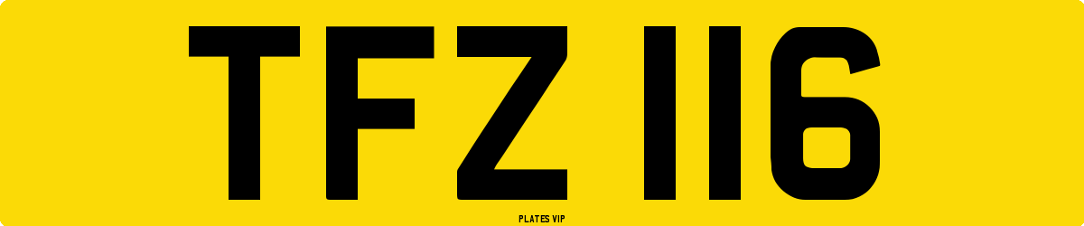 TFZ 116 Number Plate