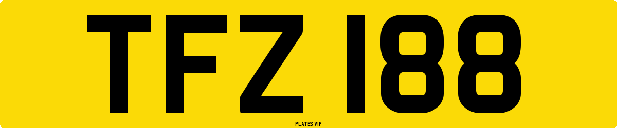 TFZ 188 Number Plate