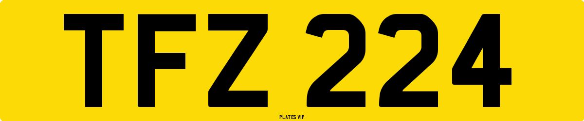 TFZ 224 Number Plate