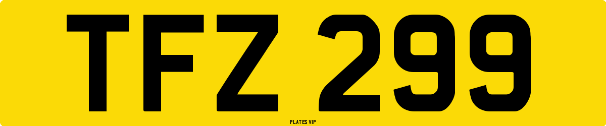 TFZ 299 Number Plate