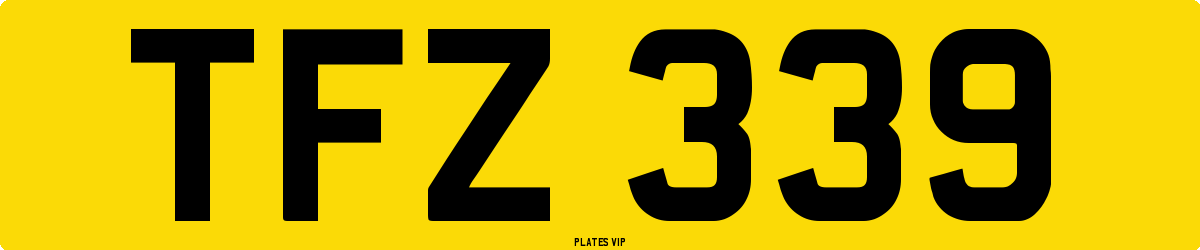 TFZ 339 Number Plate
