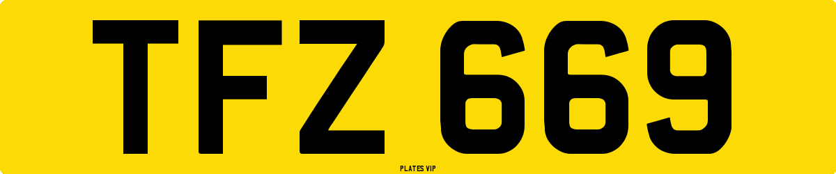 TFZ 669 Number Plate