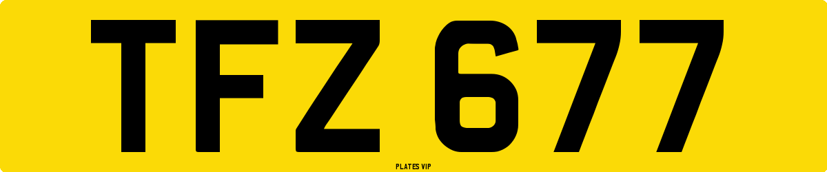 TFZ 677 Number Plate