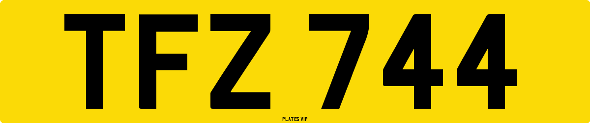 TFZ 744 Number Plate